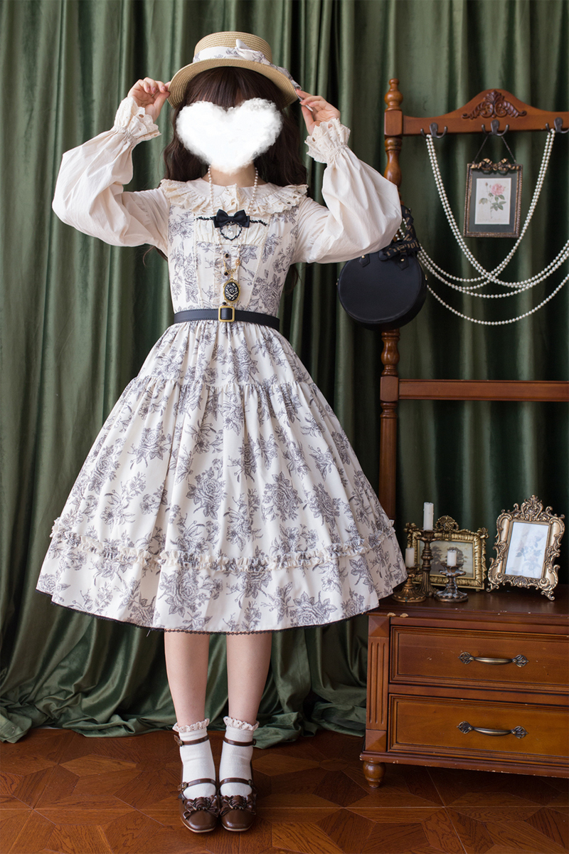 Sketch Wild Rose Lolita Jumper Skirt