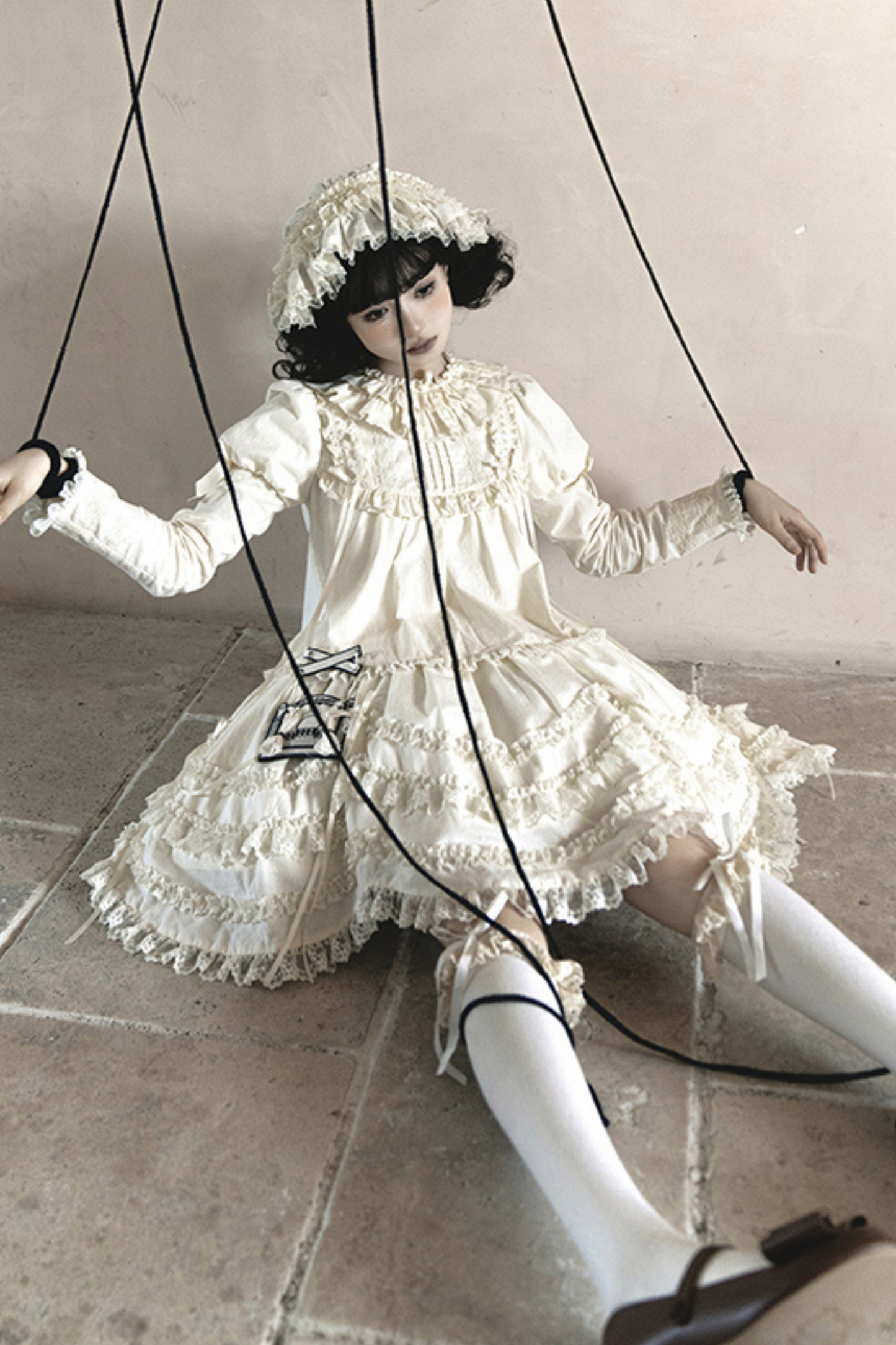 [pre-order] Marionette Lolita Jumper Skirt + Ruffle Collar Top + Flare Skirt + Lolita Dress