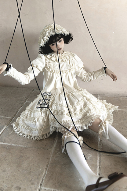 [pre-order] Marionette Lolita Jumper Skirt + Ruffle Collar Top + Flare Skirt + Lolita Dress