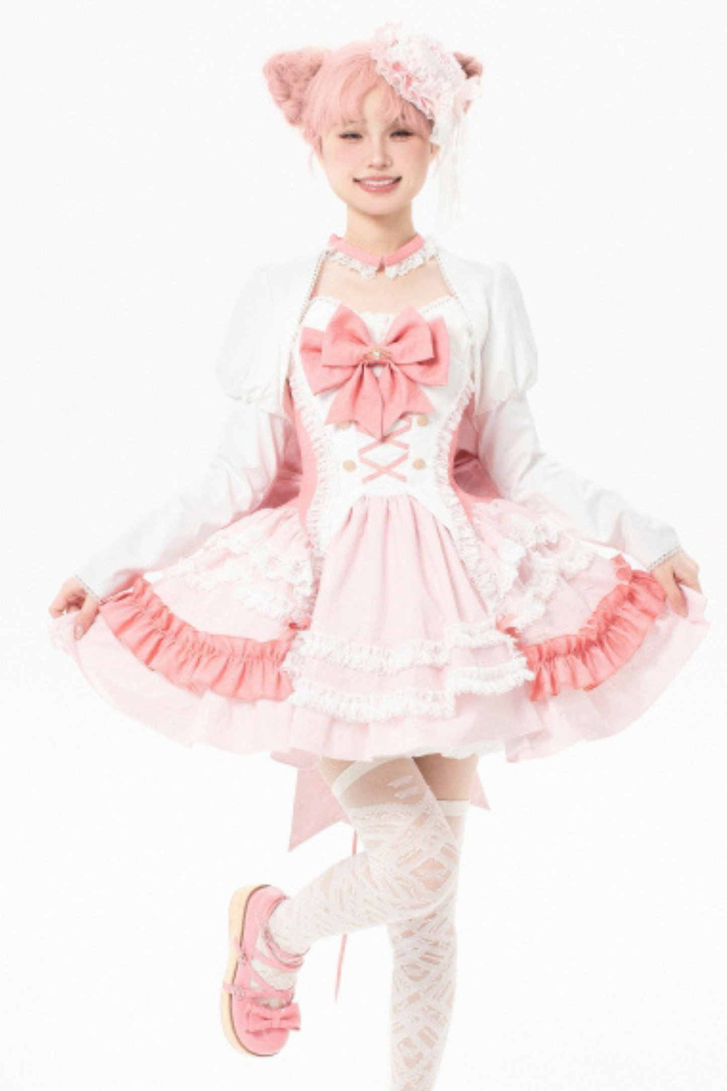 [pre-order] Berry Heart Ruffled Ribbon Lolita Set