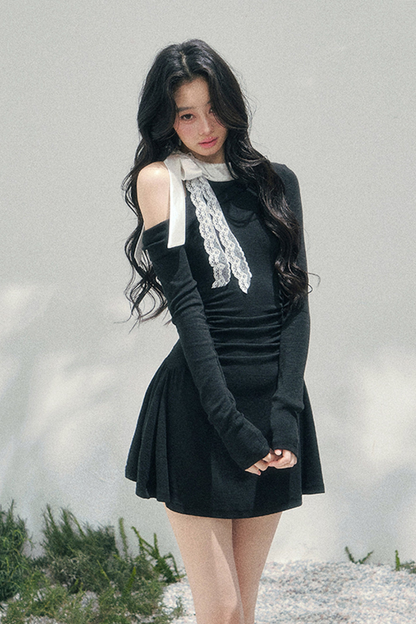 French Lace Off Shoulder Dress