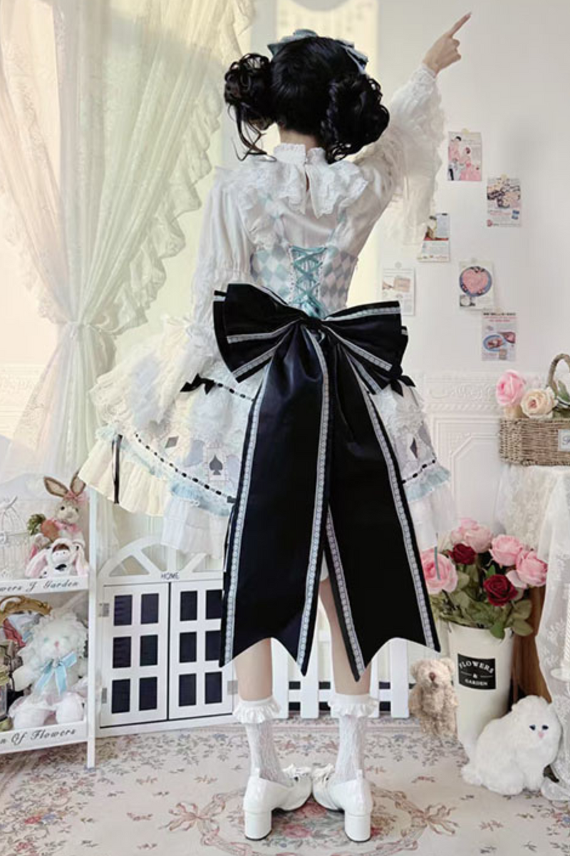 [pre-order] Mint Sweet Suspender Dress + Headband + Big Ribbon