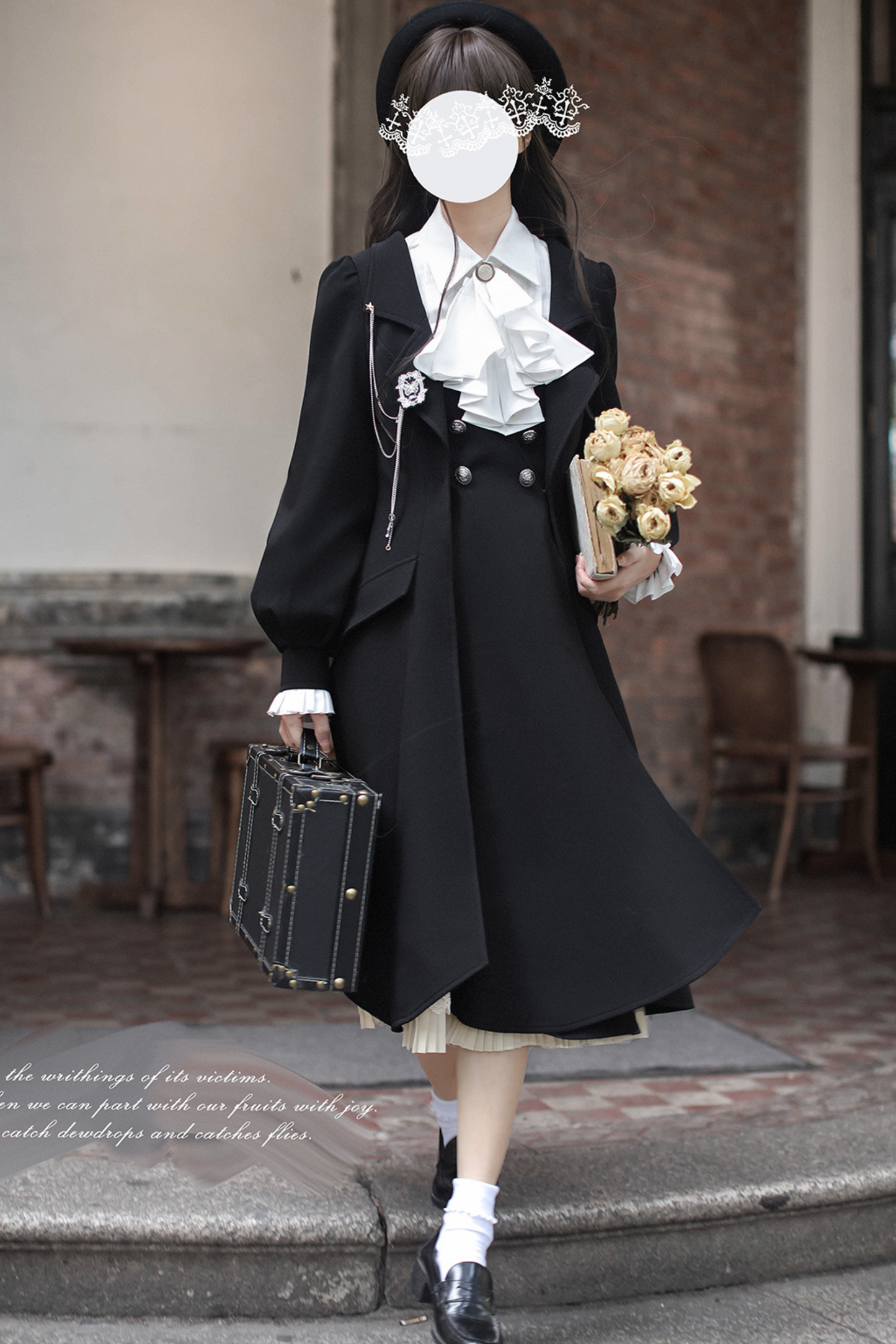[pre-order] Retro Sweet College Coat + Suspender Skirt + Shirt + Collar + Brooch