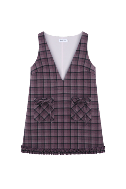 Purple Plaid Ruffle Dress + Top