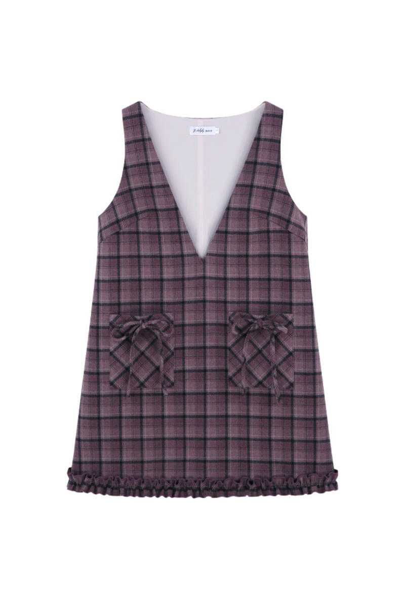 Purple Plaid Ruffle Dress + Top