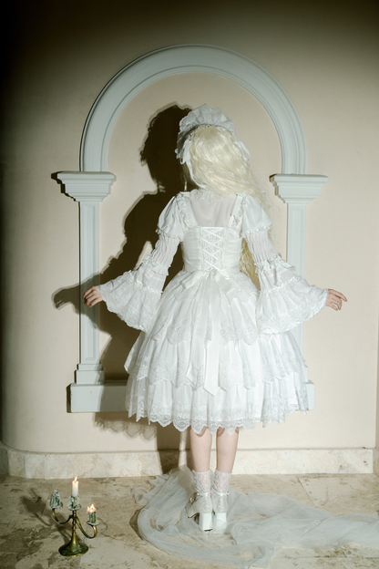 Flower Banquet Princess Sleeve Shirt + Ruffle Lolita Dress