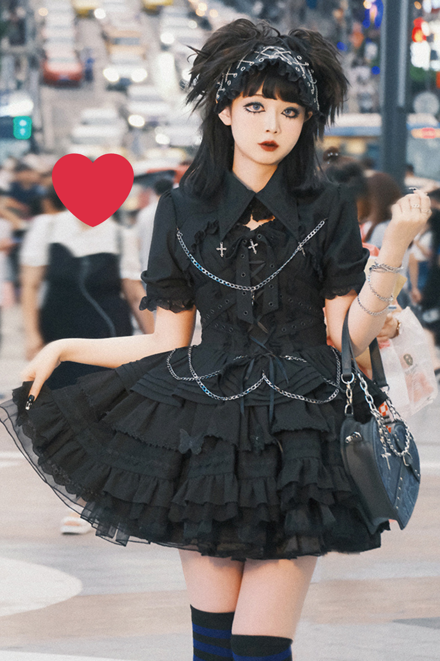 Contrast Cross Jsk Gothic Lolita Dress