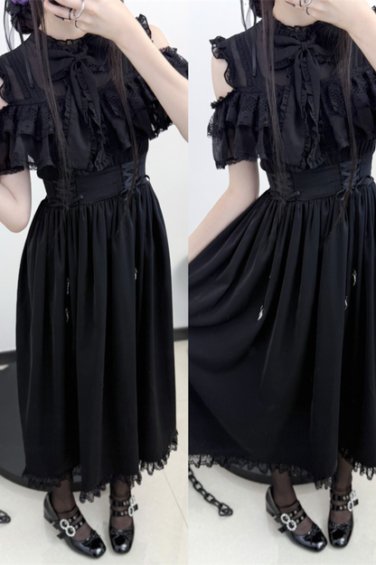 Dark Style Off Shoulder Lace Dress