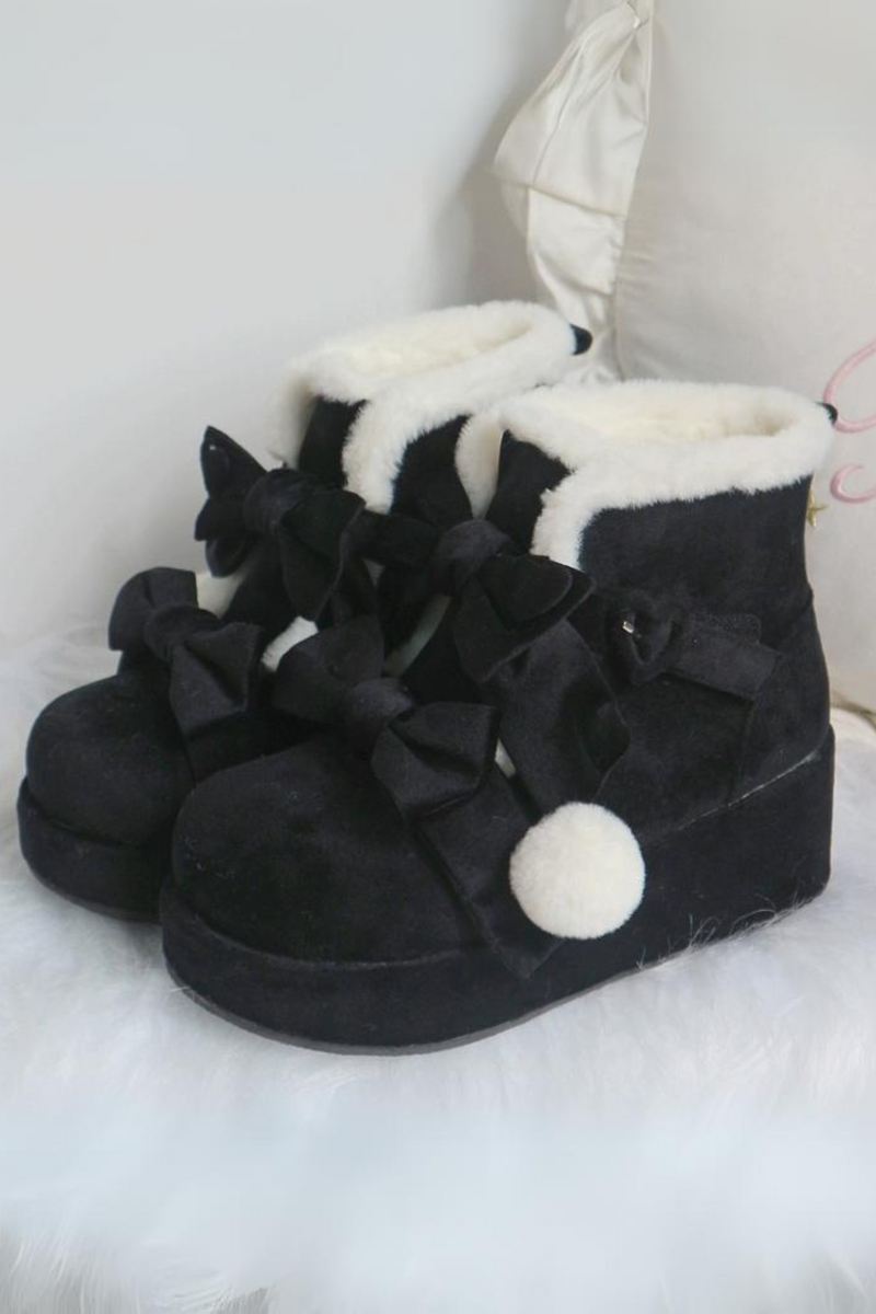[pre-order] Ribbon Snow Girly Boots