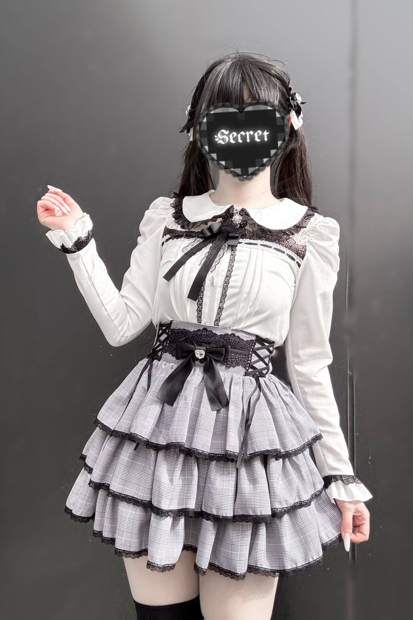 Dark Lace Top + Skirt