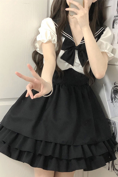 Dark Sailor Dress + Innerwear Skirt