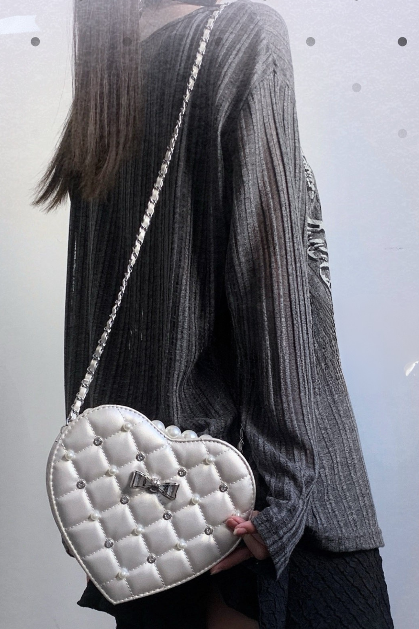 Pearl Quilted Sweetheart Bag