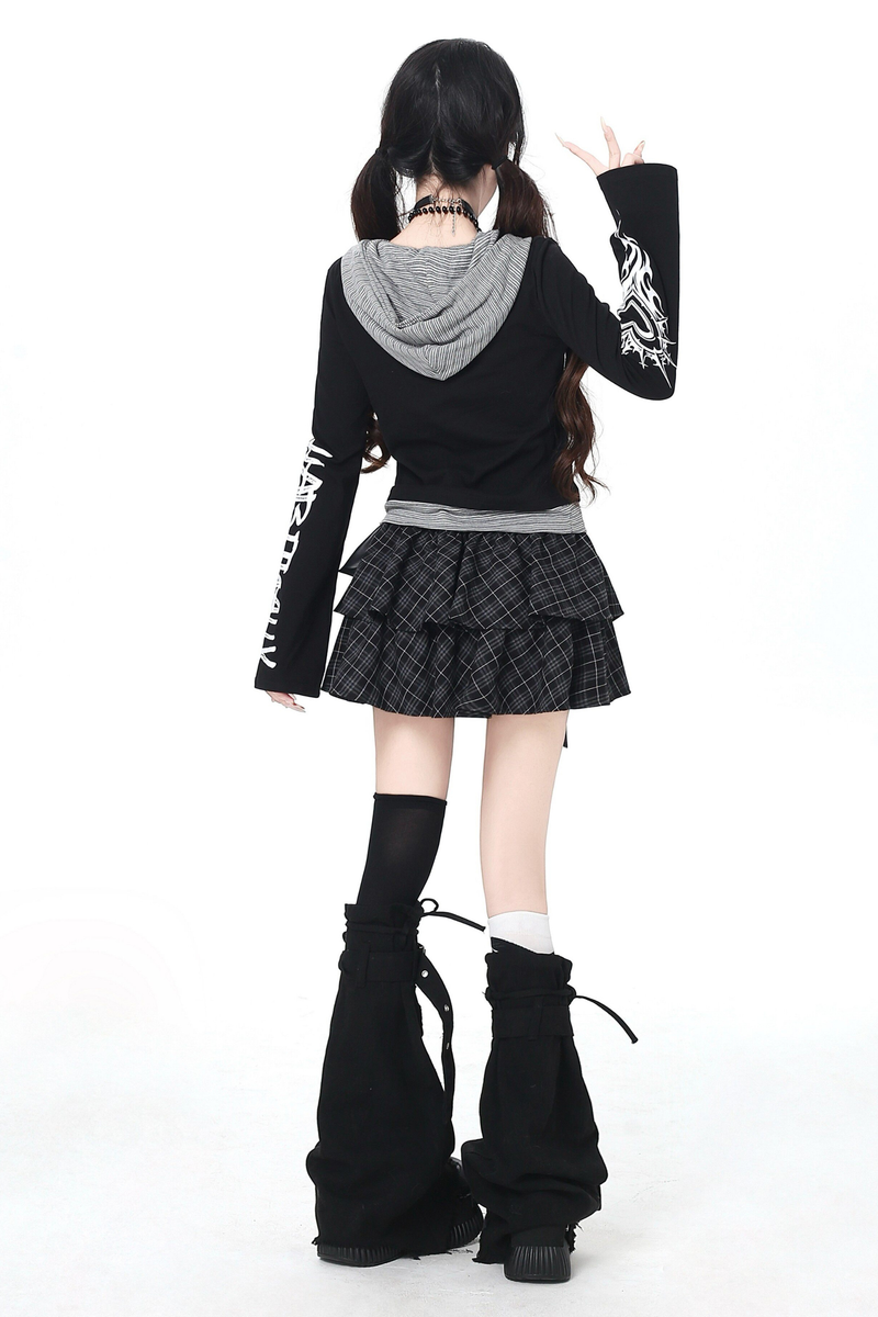 Gothic Arm Design Hoodie Top