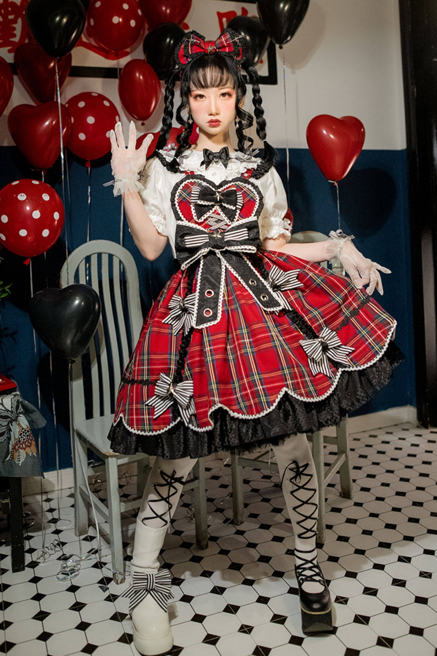 Sweetheart Rock Lolita Dress + Headband