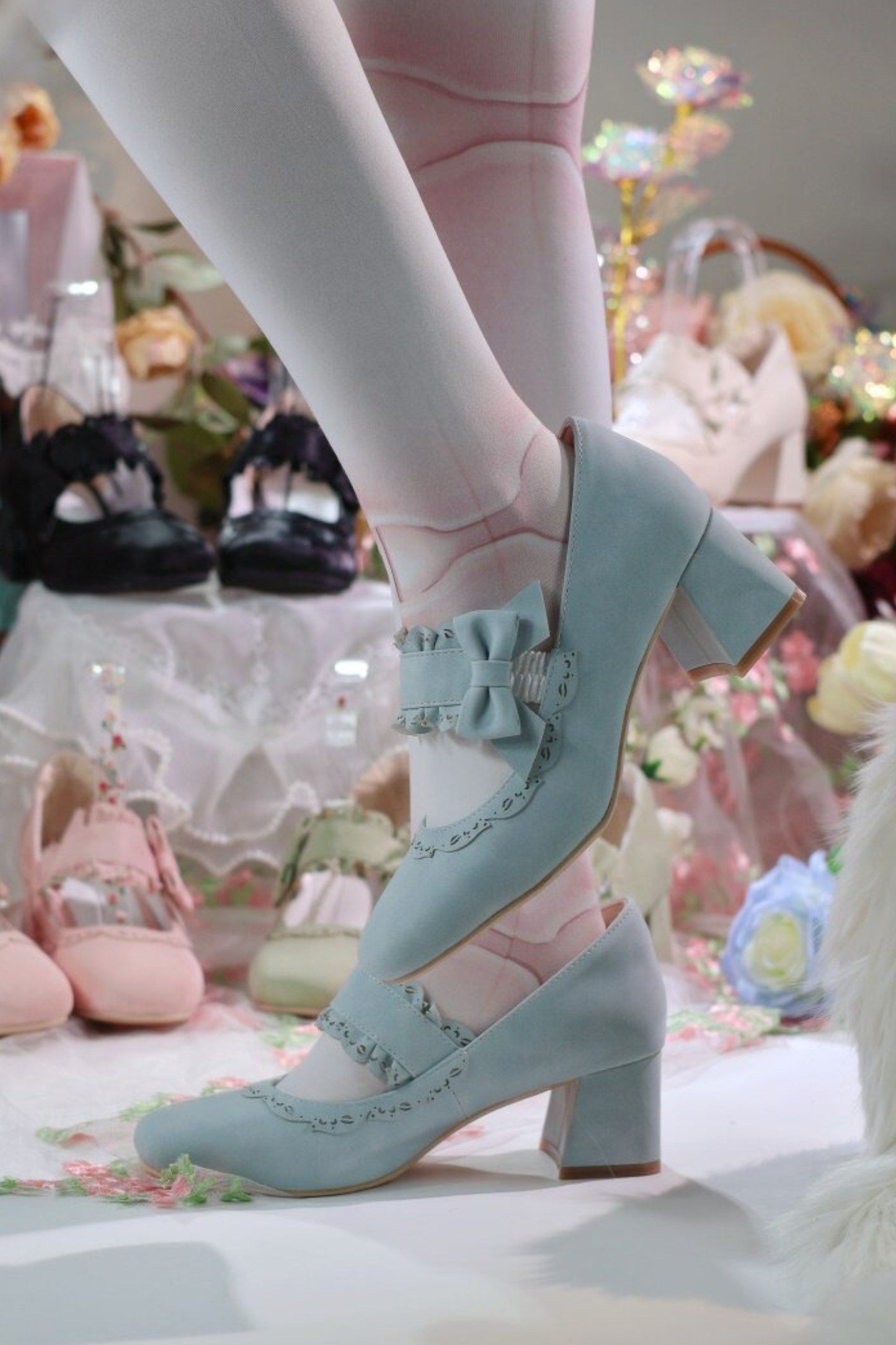Butterfly Mid Heel Lolita Shoes