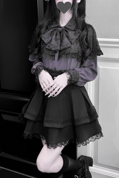 Dark Moon Shadow Cloak Veil Shirt + Skirt