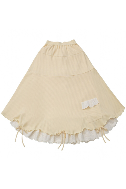 Yellow Ruffled Tank Top + Top + Skirt