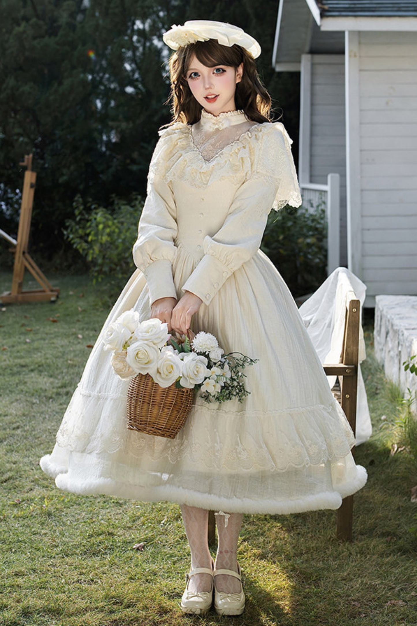Red Snow Fishtail Dress + Flare Dress + Hat + Clip