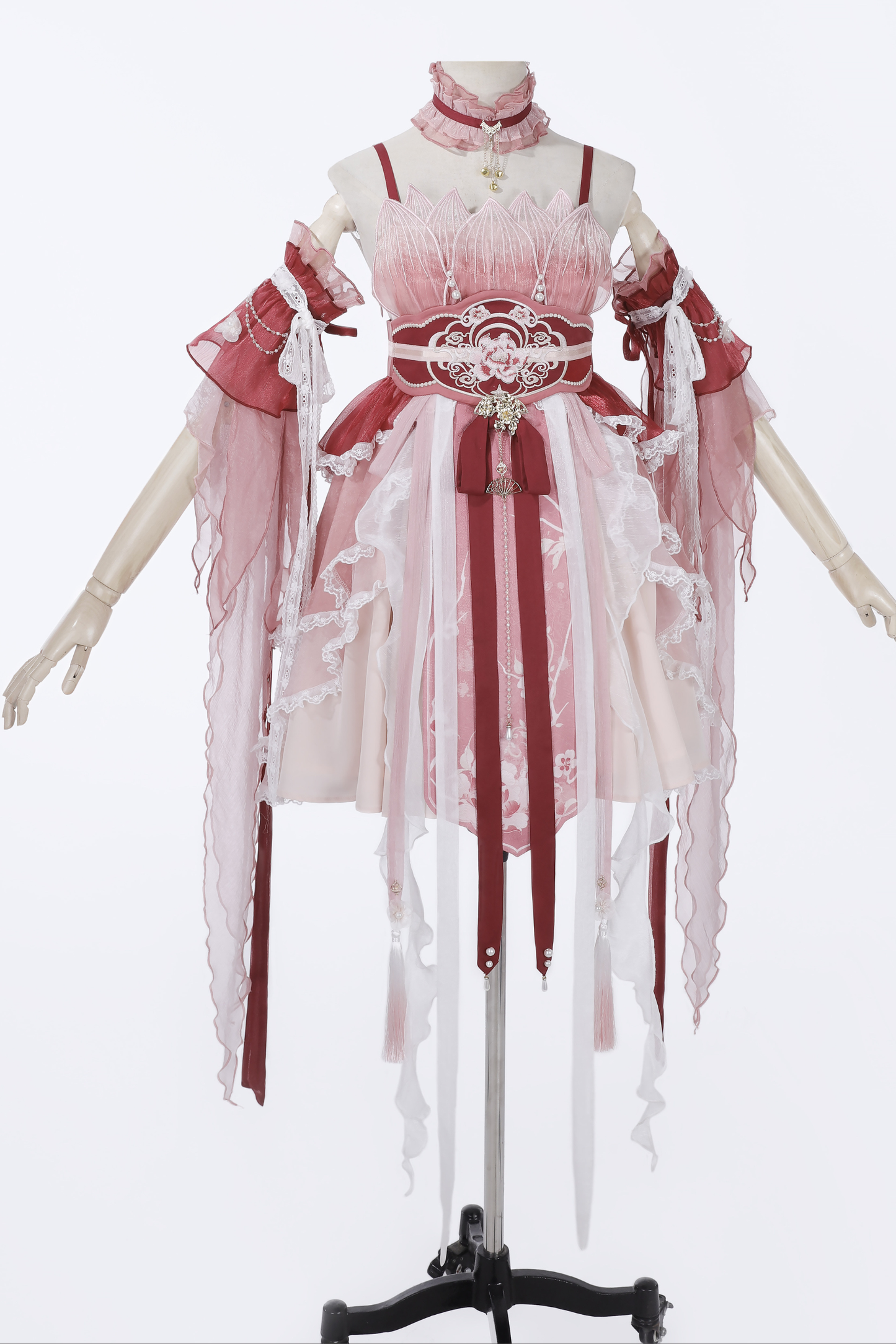Chinese-style Feather Dress + Feather Sleeves + Waist Belt