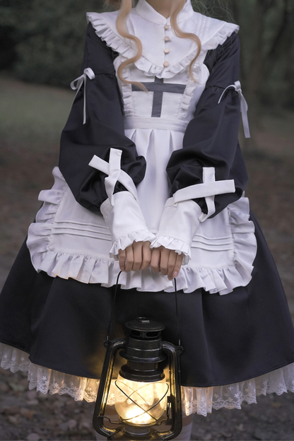 Lantern Angel Maid Lolita Dress + Apron + Detachable Collar