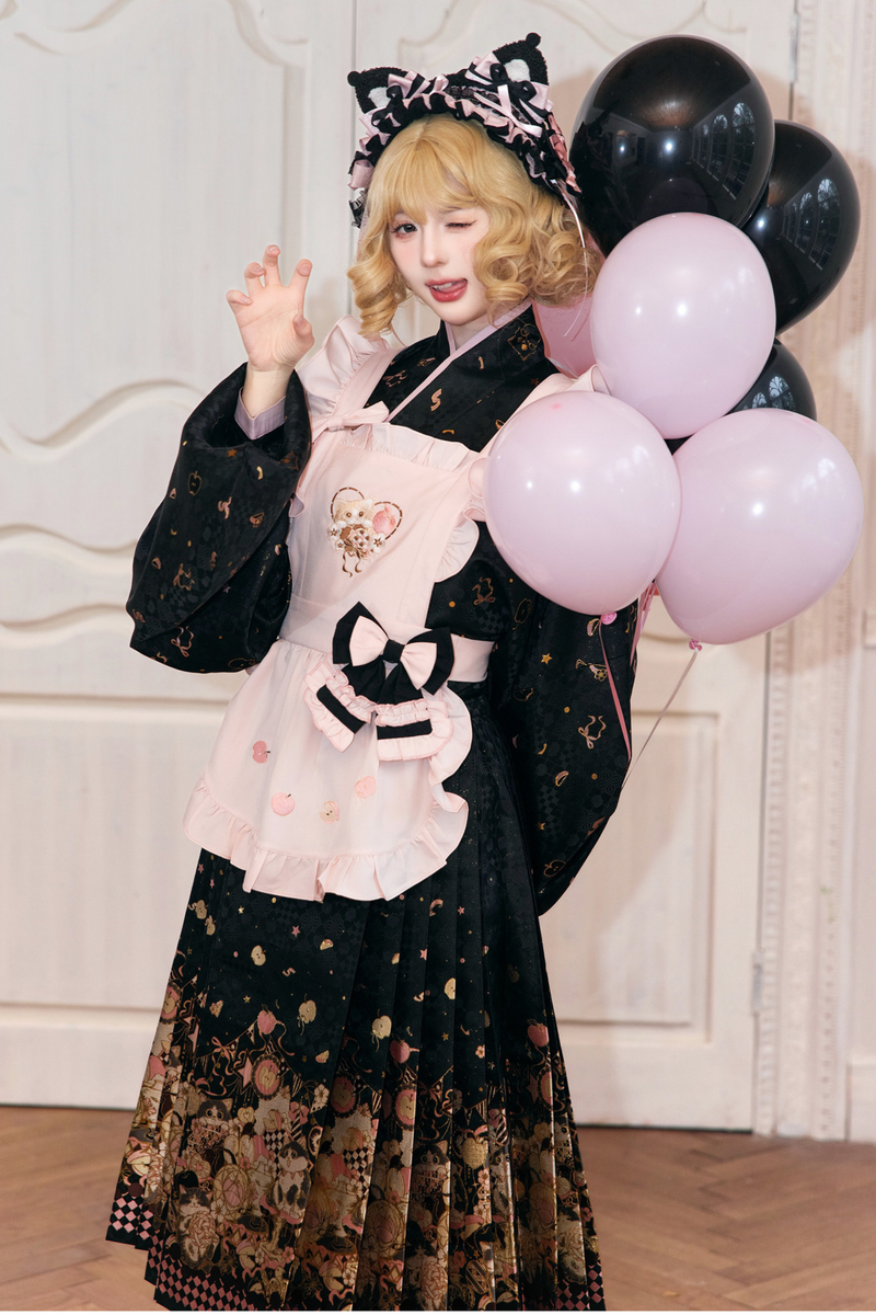 Chinese-style Sweet Circus Apron + Top + Skirt + Clip