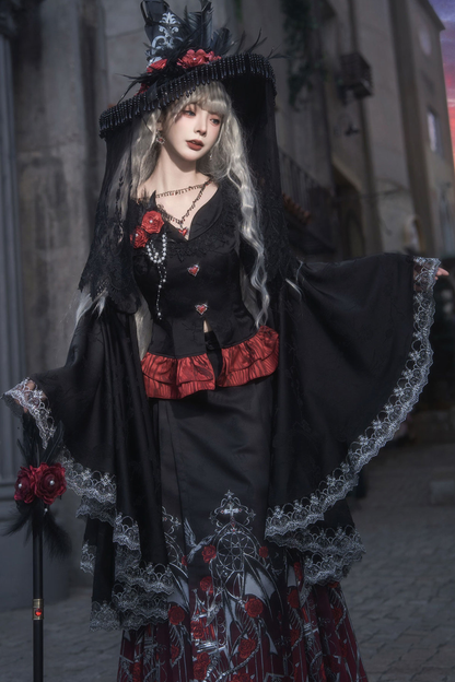 Gothic Gradient Gothic Skirt + Top + Cardigan + Shirt
