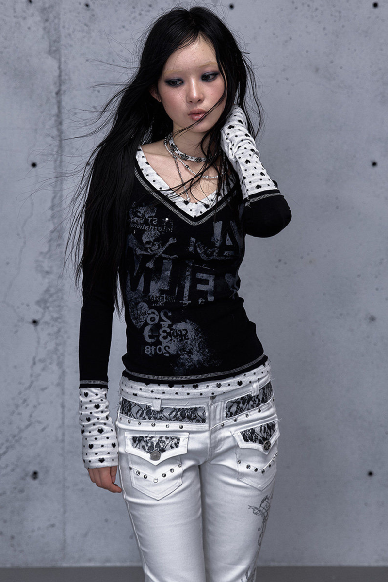 Retro Dark Patchwork Top