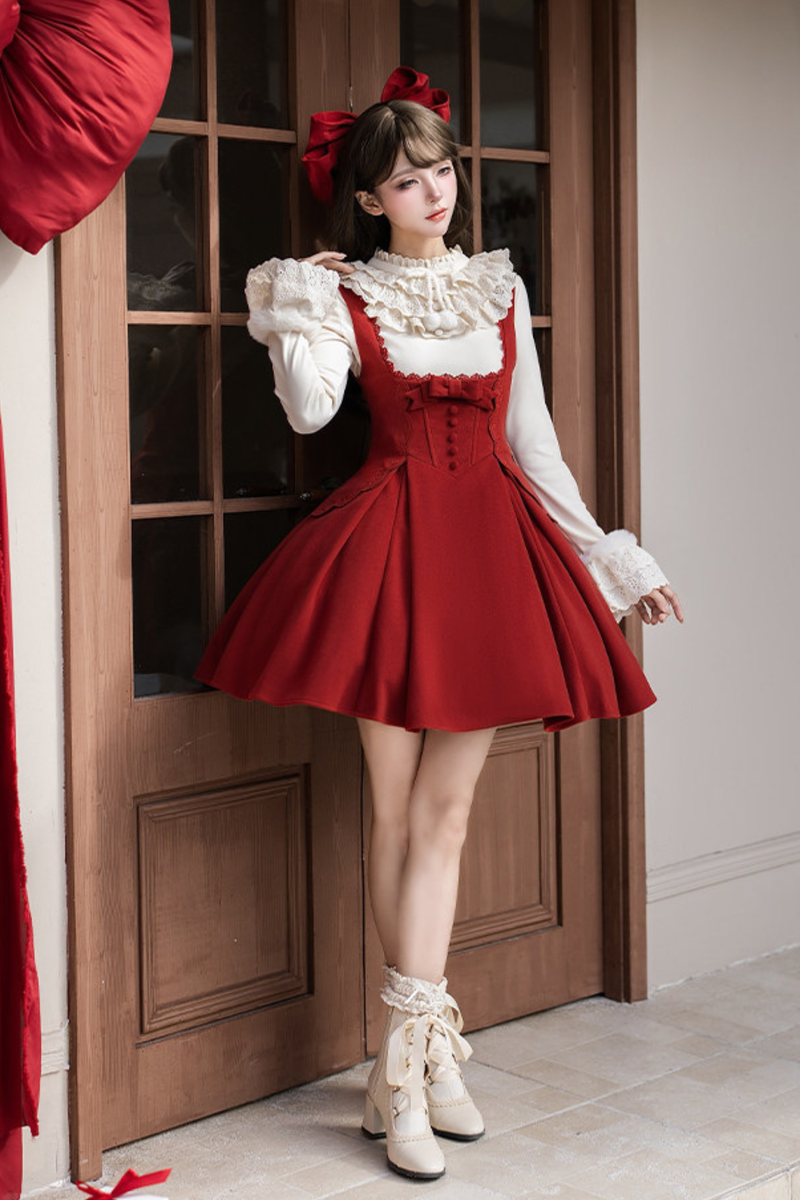 Velvet Rose Suspender Dress + Top + Bow