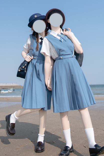 Retro College Vest Skirt + Shirt + Jacket