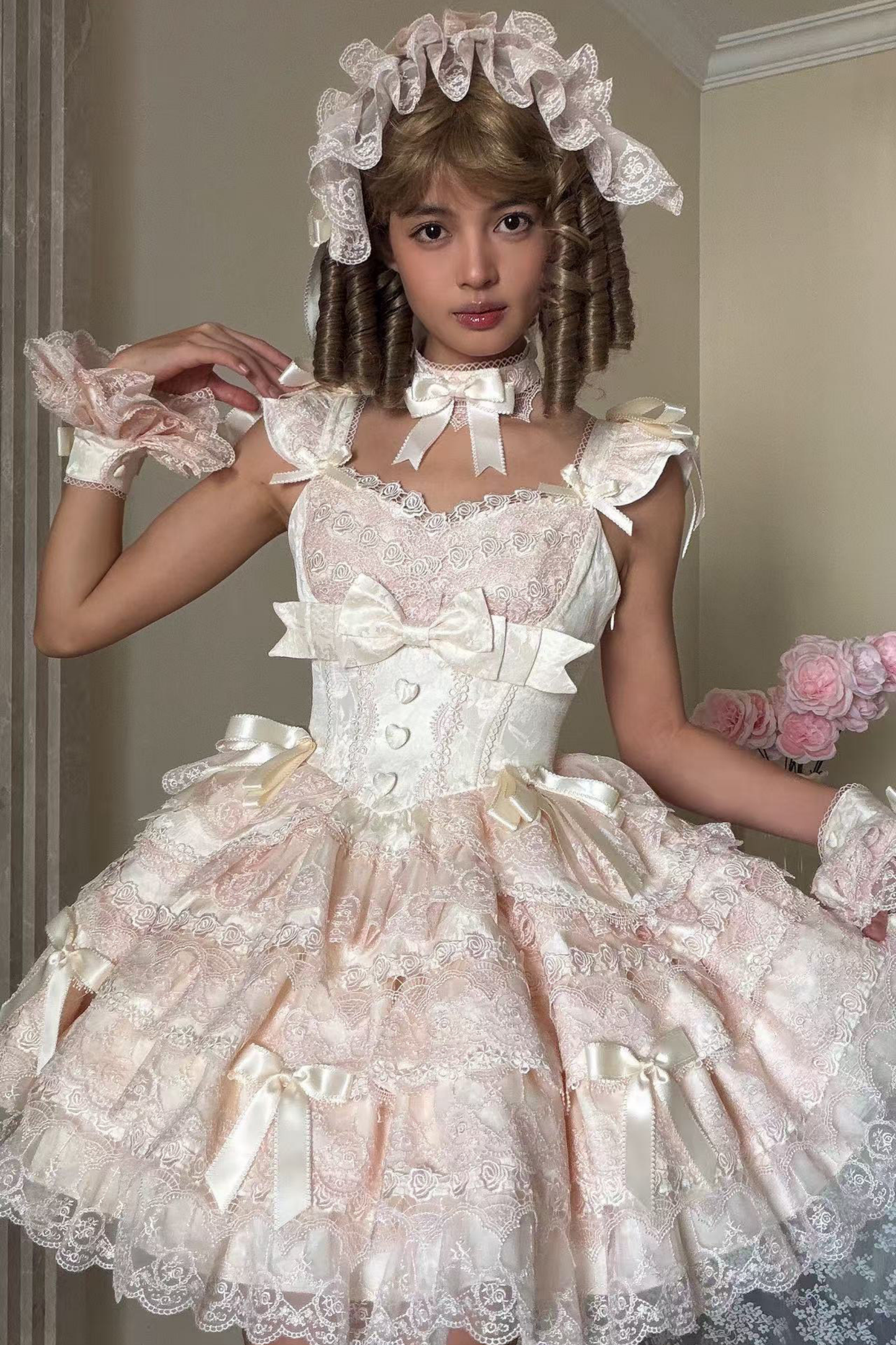 [pre-order] Princess Ballet Tiered Lolita Dress + Headband + Necklace + Sleeves + Tail