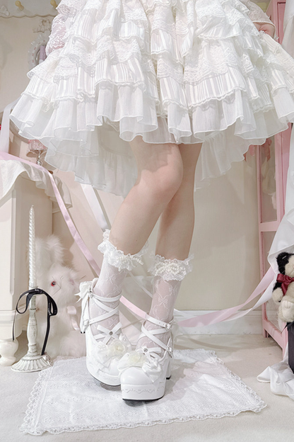 Flower Ribbon Dance Lolita Heels