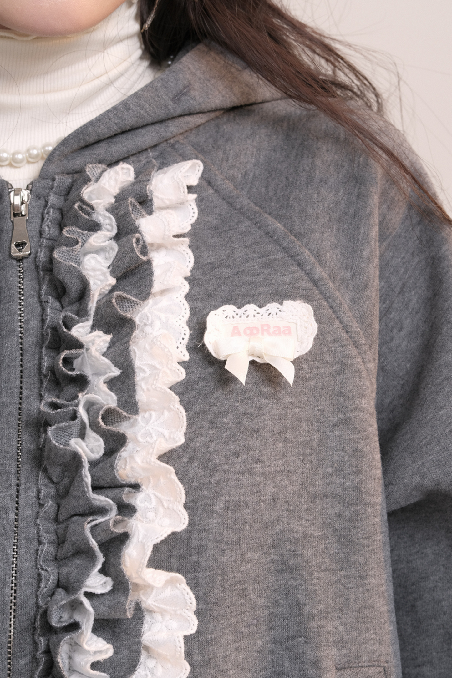 Ballet Lace Sweatshirt Hooded Jacket + Tiered Skirt