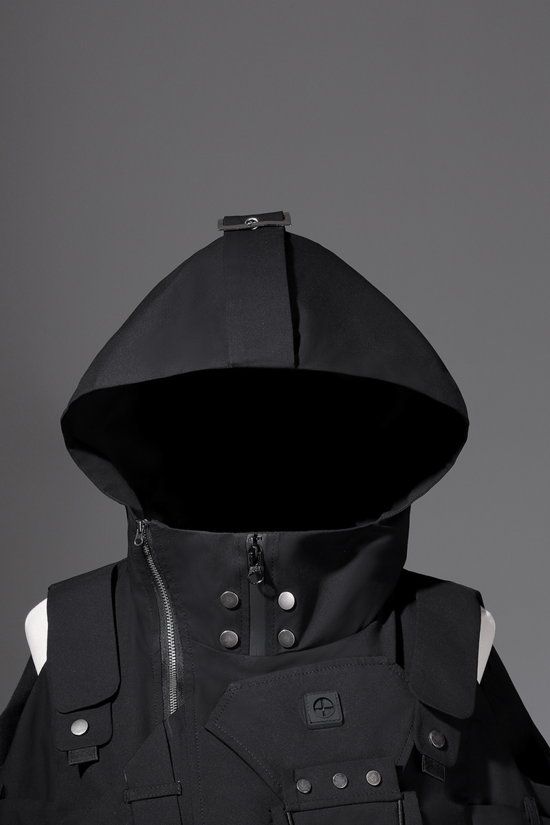 Dark Hooded Jacket + Shorts + Leg Covers