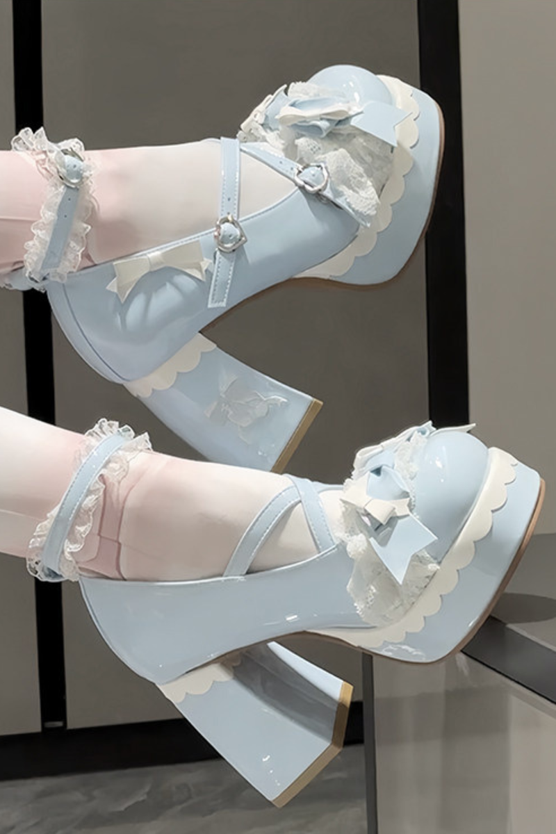 Sweet Lace Ribbon Lolita Shoes