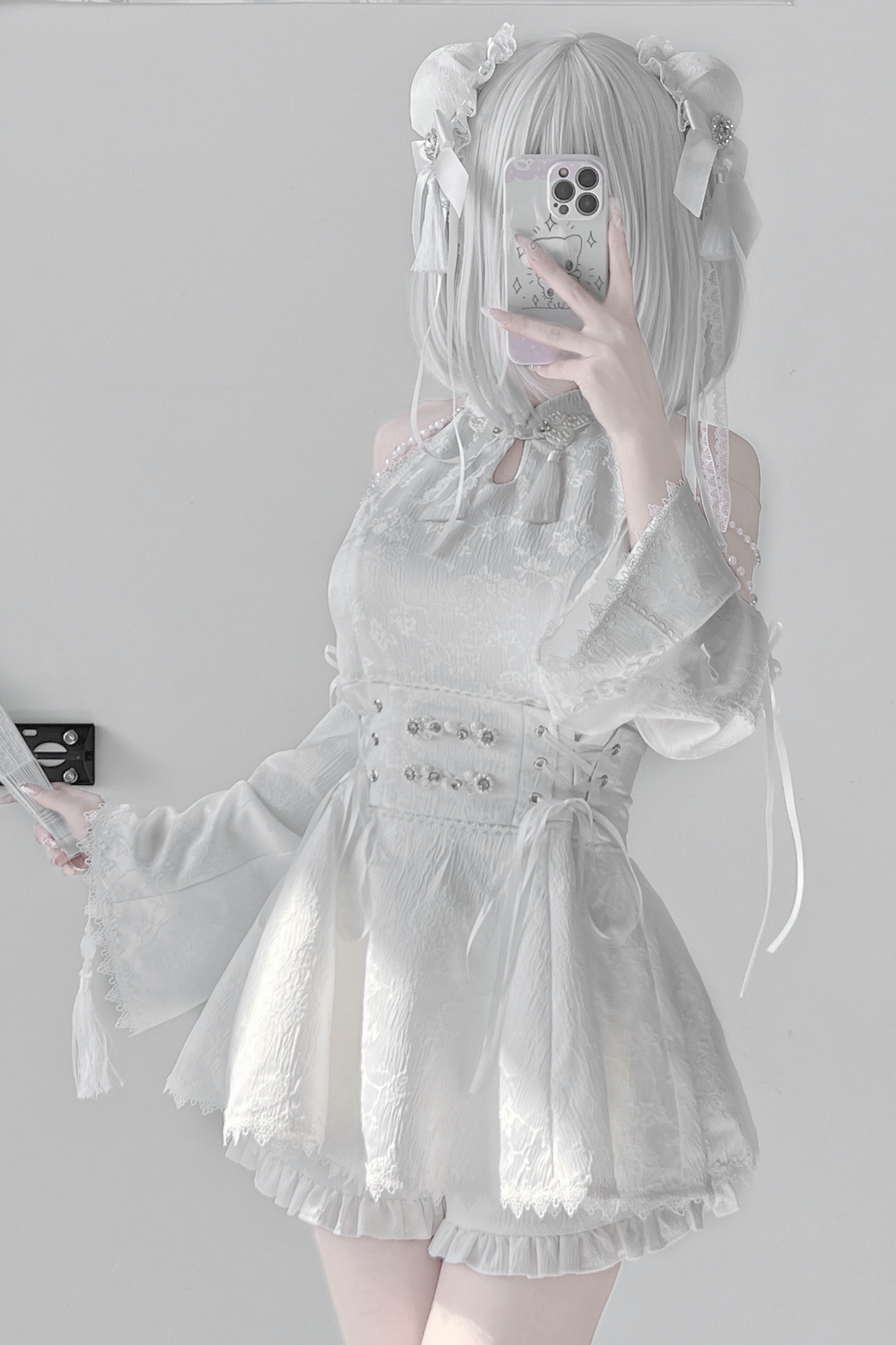 [reserved Item] Mine China Stand Top + Ruffle Pants + Accessories