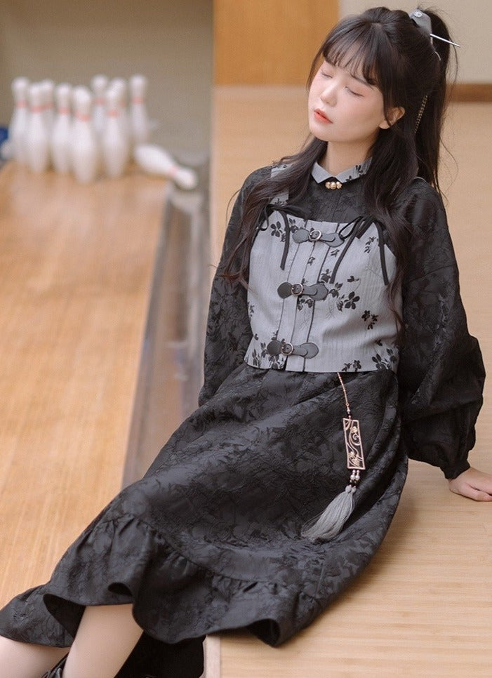 Stand Collar Chinese-style Long Dress