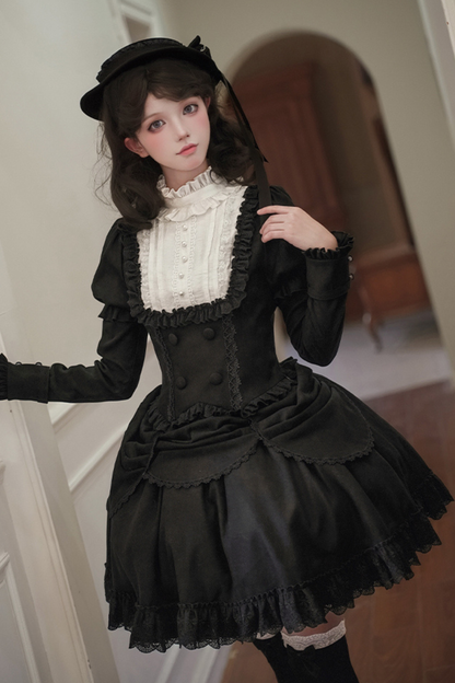 [pre-order] Classic Top + Curtain Skirt + Ribbon Collar + Hat