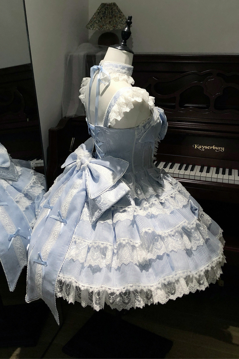[pre-order] Princess Ballet Tiered Lolita Dress + Headband + Necklace + Sleeves + Tail