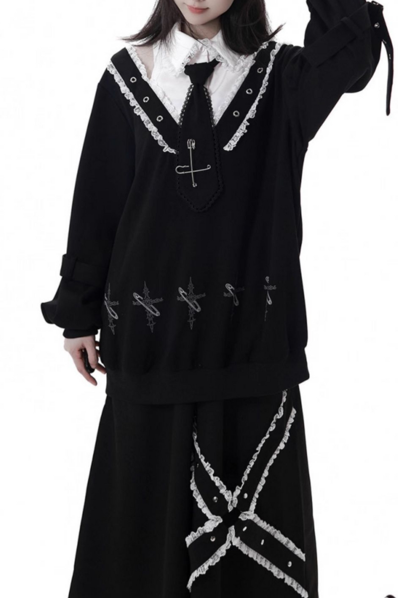Big Swing Shirt Design Top + Hooded Dress + Long Culottes