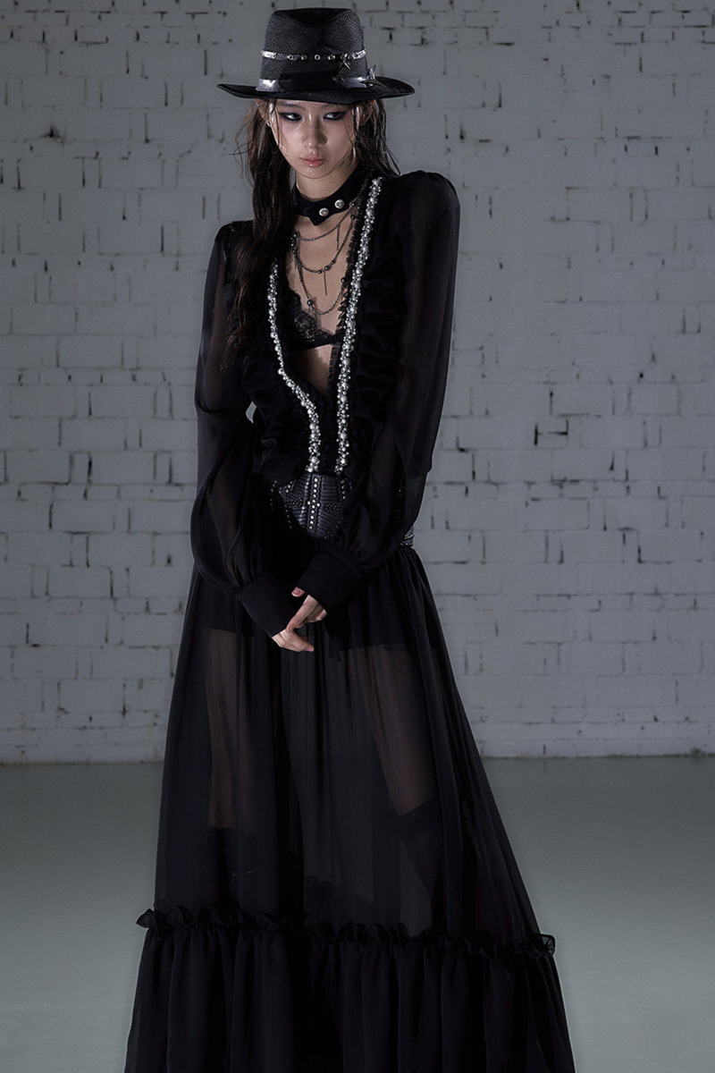 Modern Chiffon Y2k Long Dress