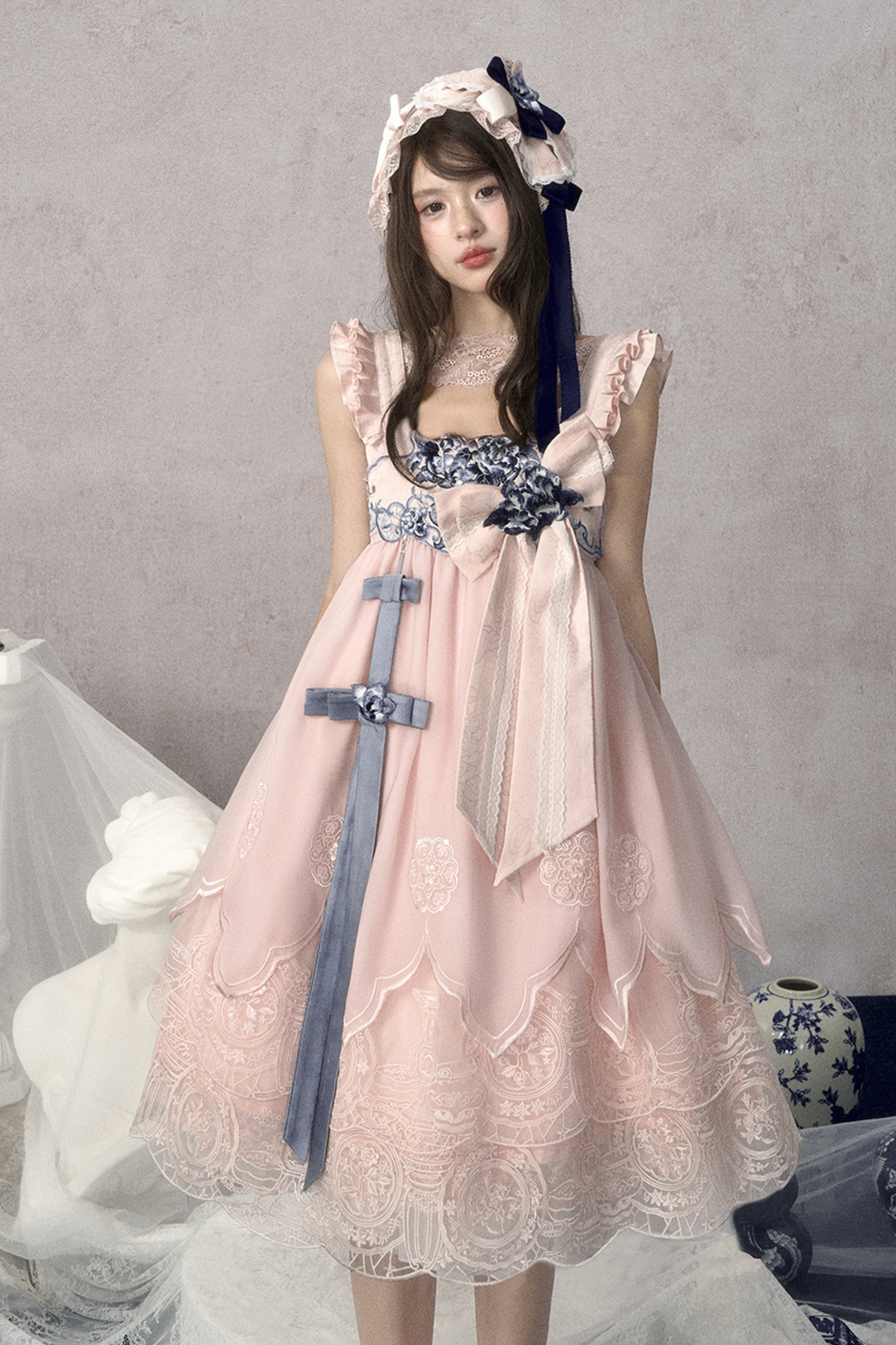 Sweet Chinese-style Suspender Dress