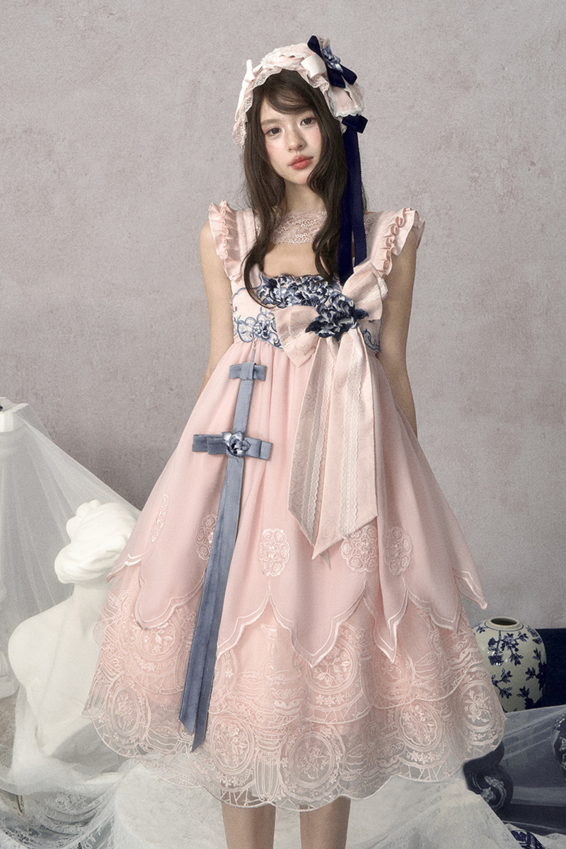 Sweet Chinese-style Suspender Dress