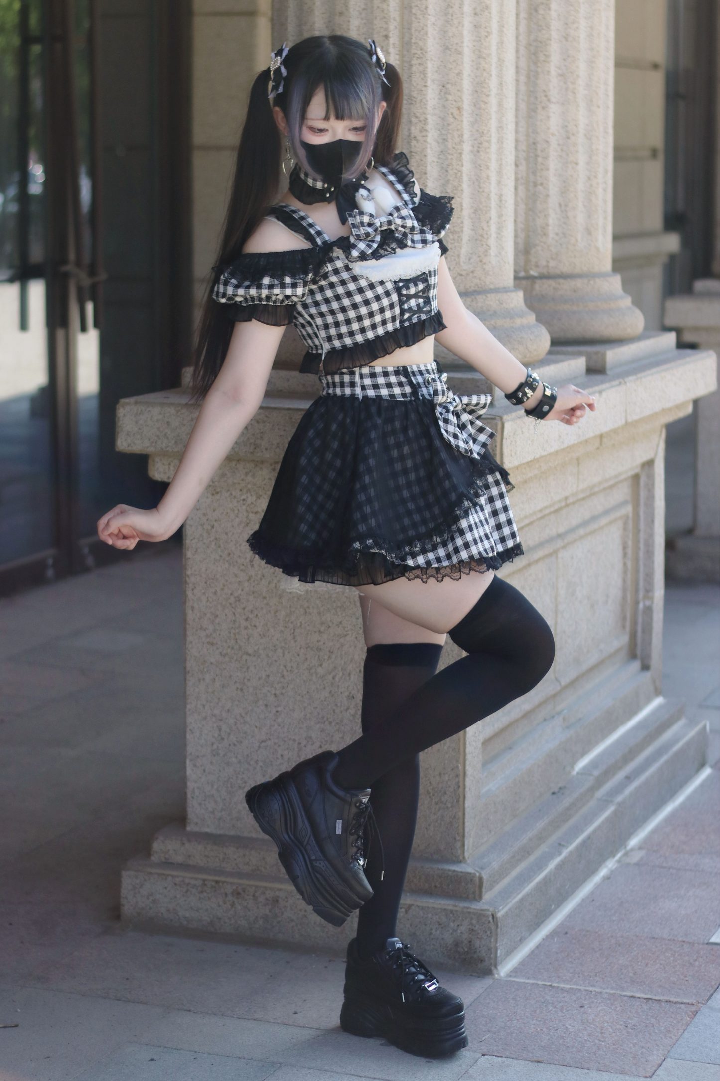 Underground Idol Plaid Matching Set
