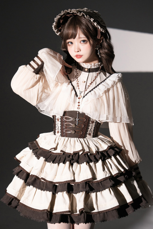 [pre-order] Lolita Shirt + Fishbone Corset Skirt