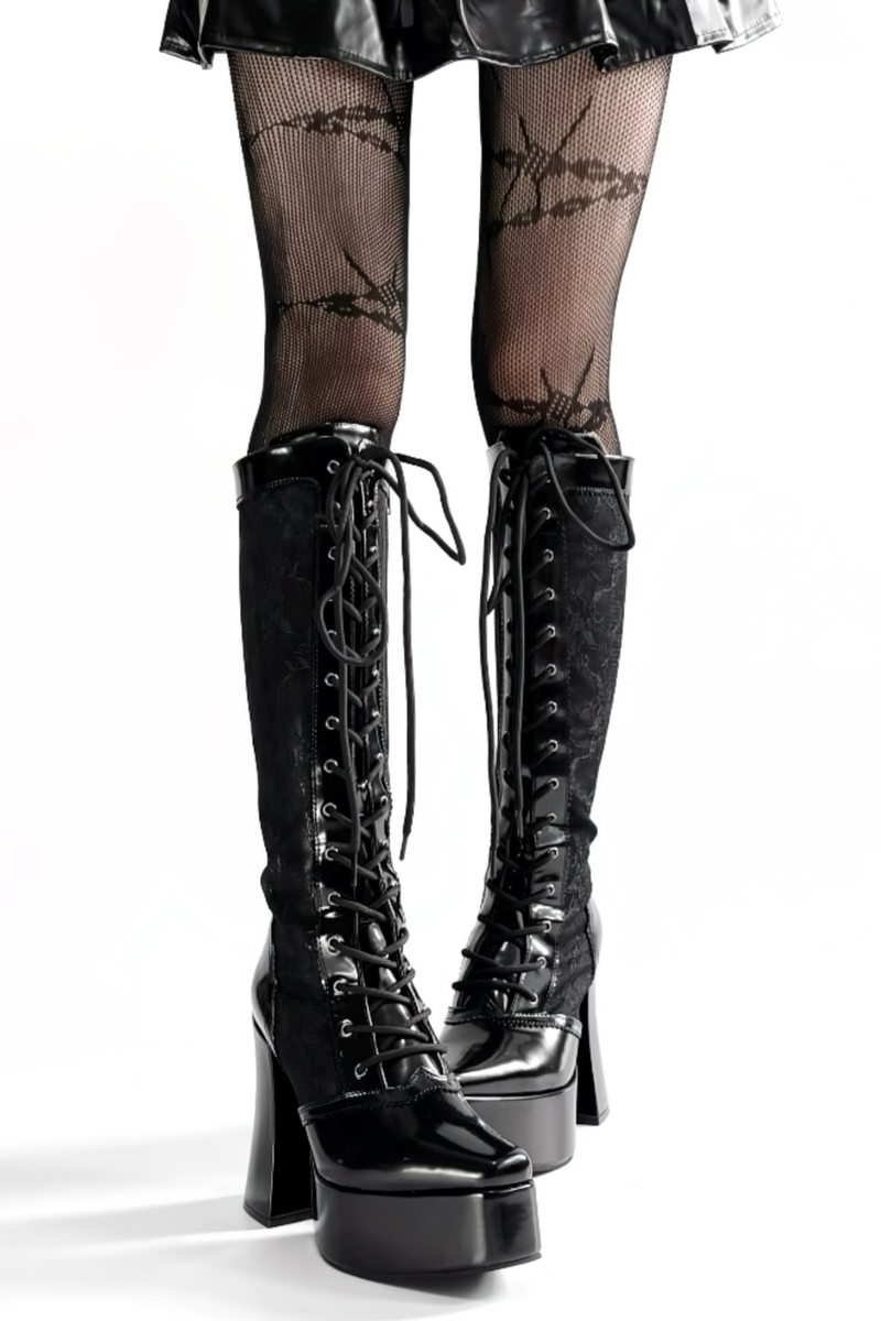 Demon Hunter Night Lace-up Boots