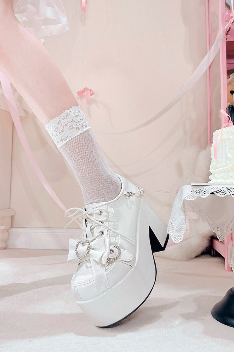 Jirai Ribbon Pearl Strap Doll Subculture Shoes