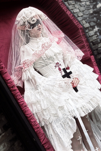 [pre-order Deadline: March 18] Dark Gothic Lolita Skirt + Shirt + Headband + Hat + Sleeve