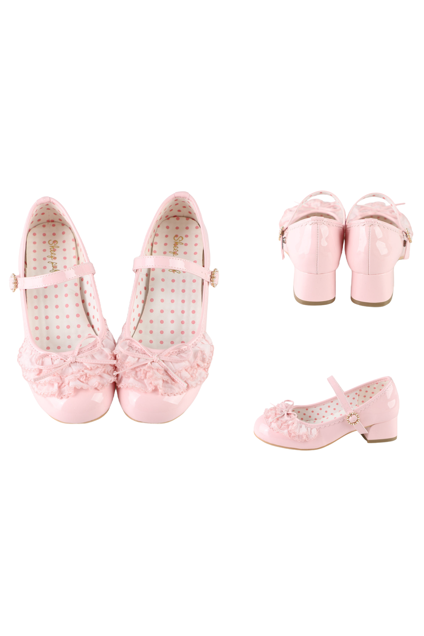 Satin Lace Bow Mary Jane Shoes