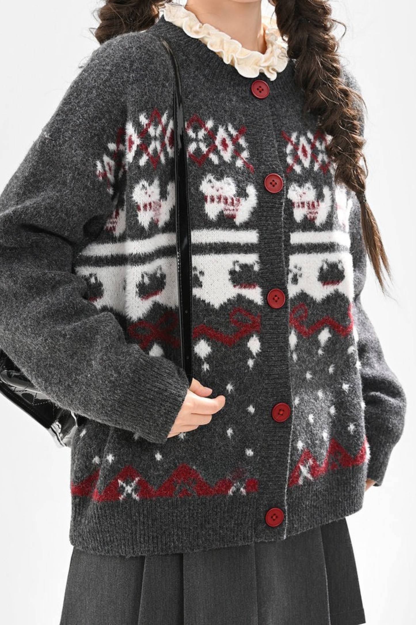 Cat Knit Sweater + Snowflake Cardigan