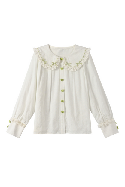 Lace Retro Doll Shirt + Gingham Plaid Sleeveless Dress
